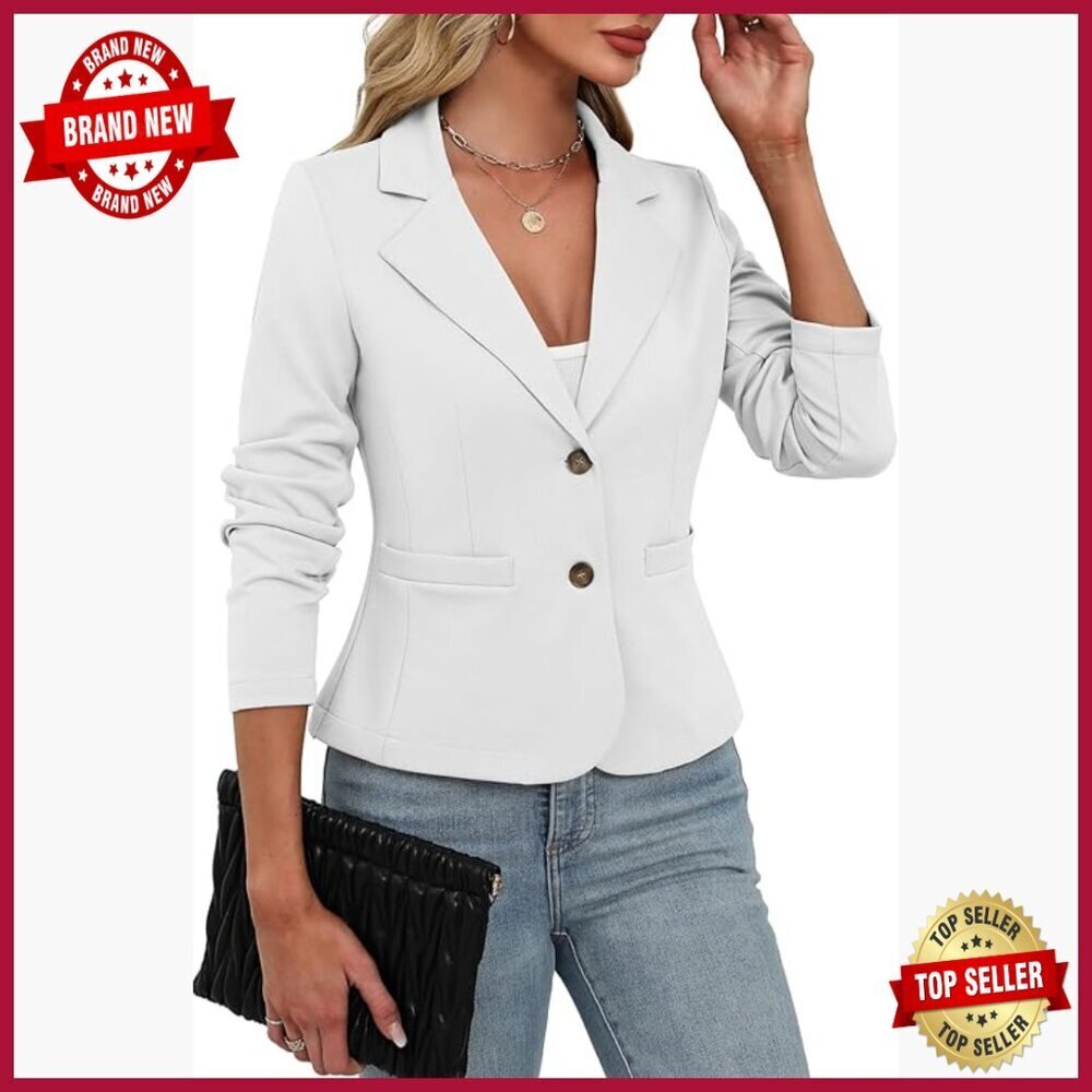 Stretchy Knit Blazer Slim Fit Lightweight Business Casual Jacket with Pockets